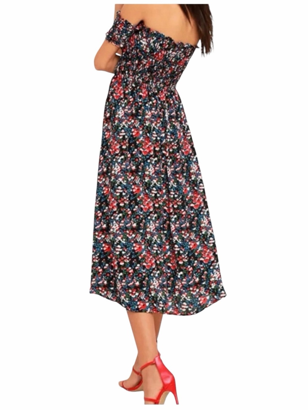 LuLu’s Off-Shoulder Floral Midi Dress - Picture 2 of 12